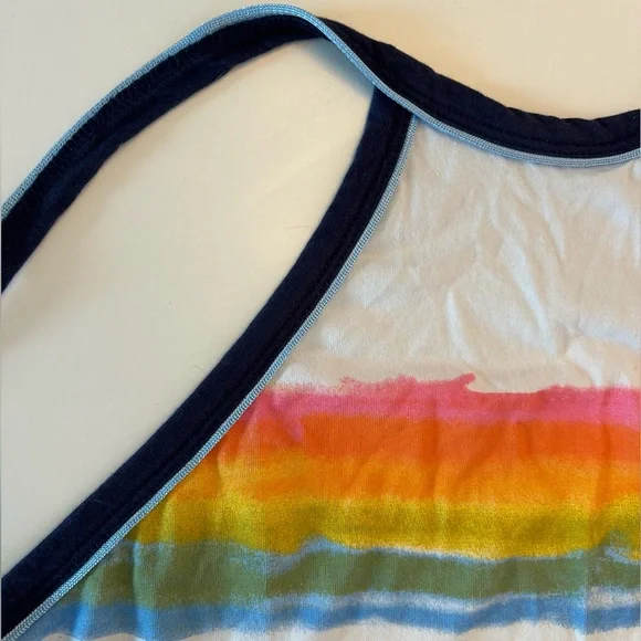 BDG Rainbow Halter Tie Back Crop Top - Picture 3 of 6